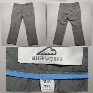 Bluffworks‎ Pants Men's 40x32 Gray Travel Tech Performance Made in NYC